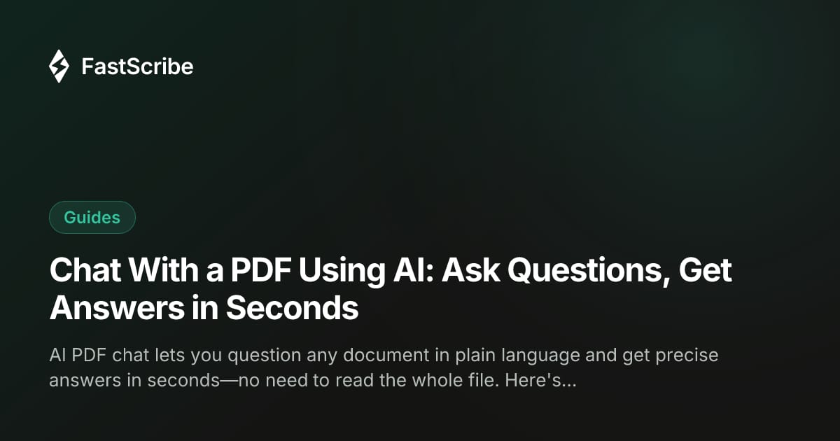 Chat With a PDF Using AI: Ask Questions, Get Answers in Seconds
