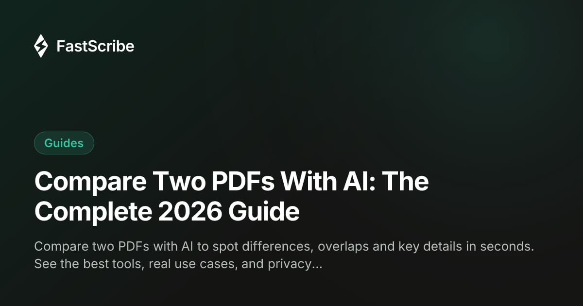 Compare Two PDFs With AI: The Complete 2026 Guide