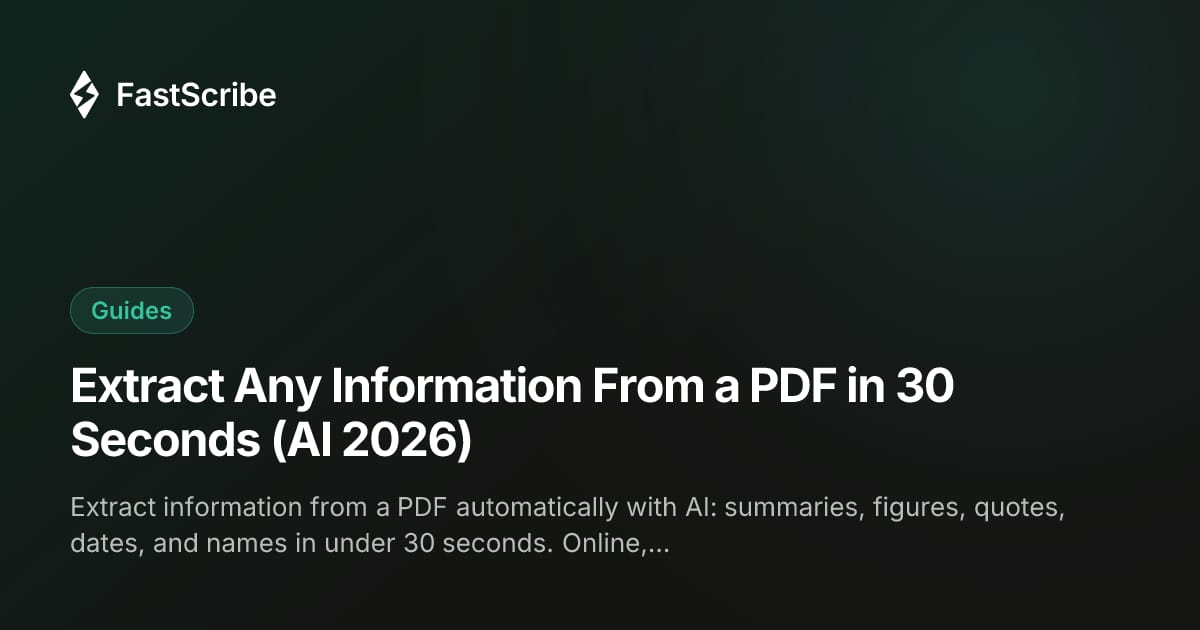 Extract Any Information From a PDF in 30 Seconds (AI 2026)