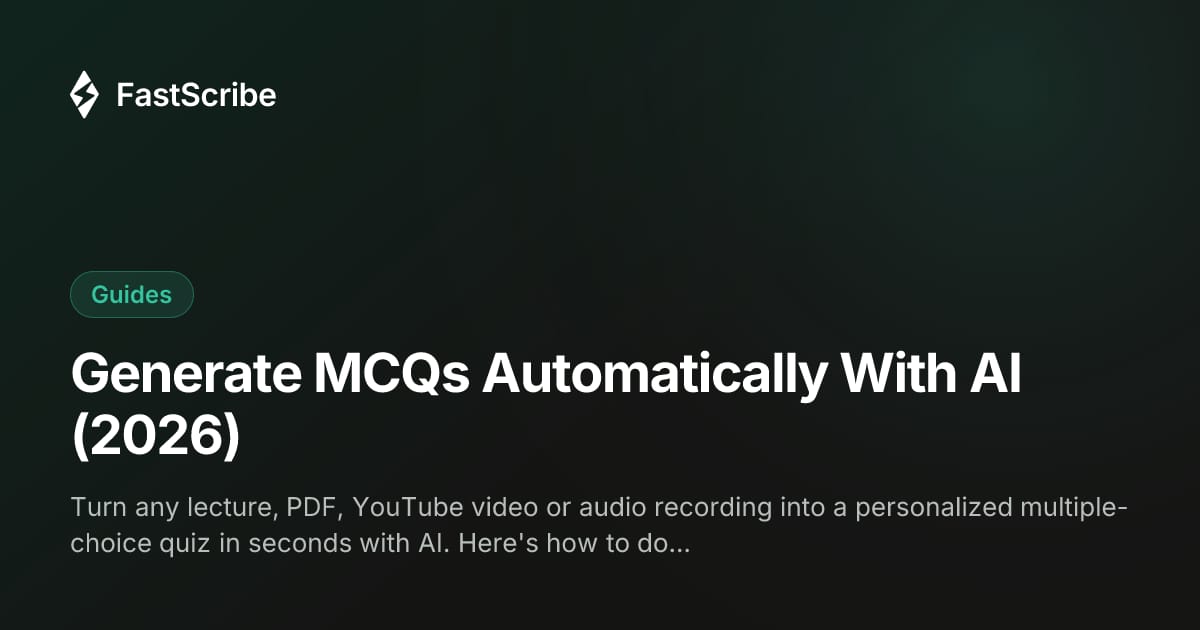 Generate MCQs Automatically With AI (2026)