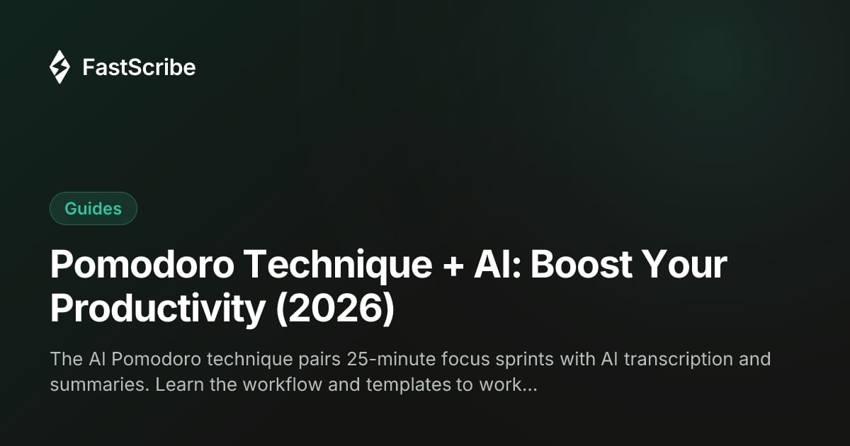 Pomodoro Technique + AI: Boost Your Productivity (2026)