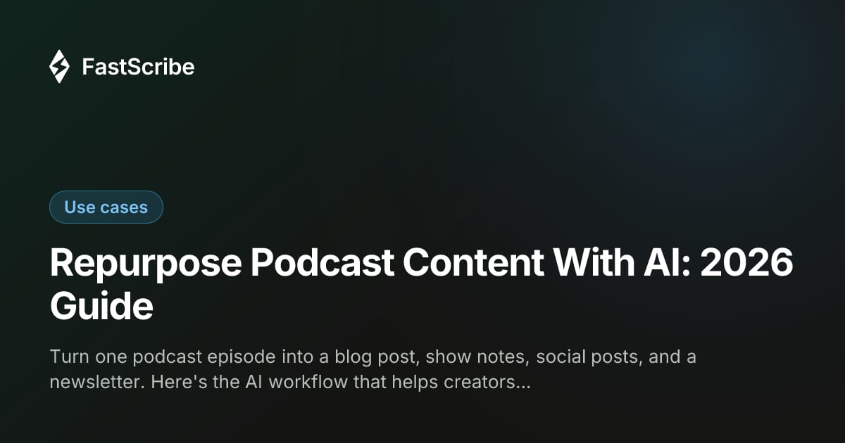 Repurpose Podcast Content With AI: 2026 Guide