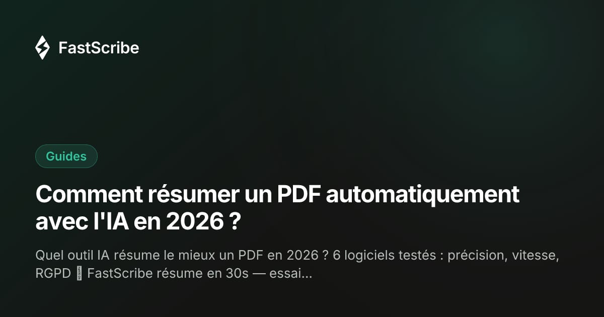 Comment résumer un PDF automatiquement avec l'IA en 2026 ?